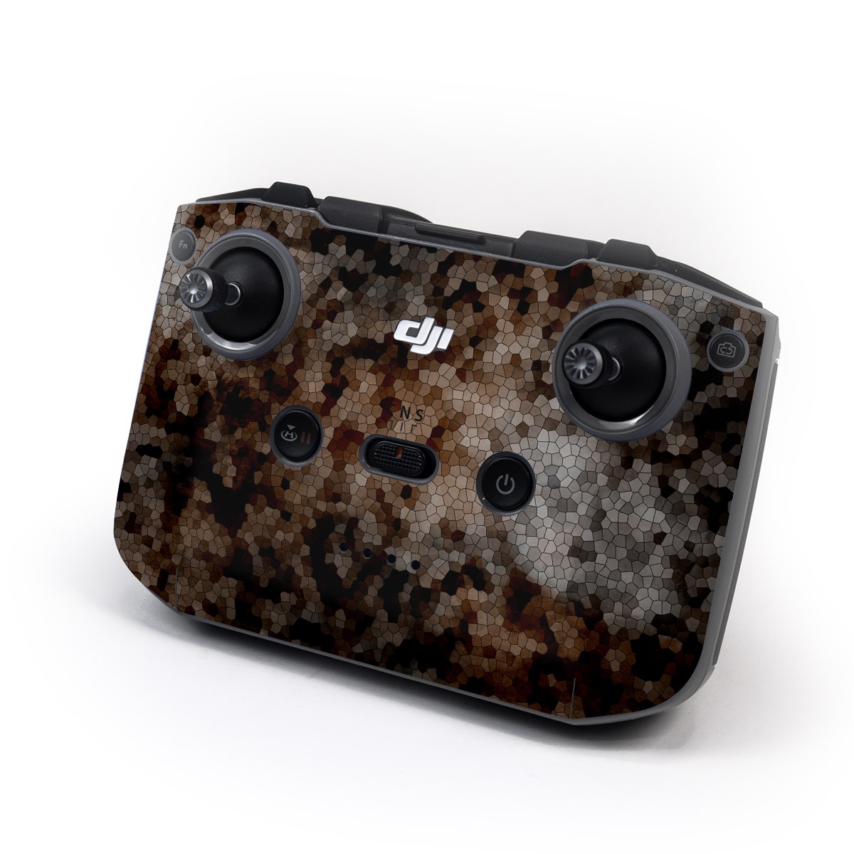 DJI RC-N2 Controller Skin design of Brown, Design, Soil, Pattern, Rock, Rust, Granite, Metal, with black, white, gray, brown colors