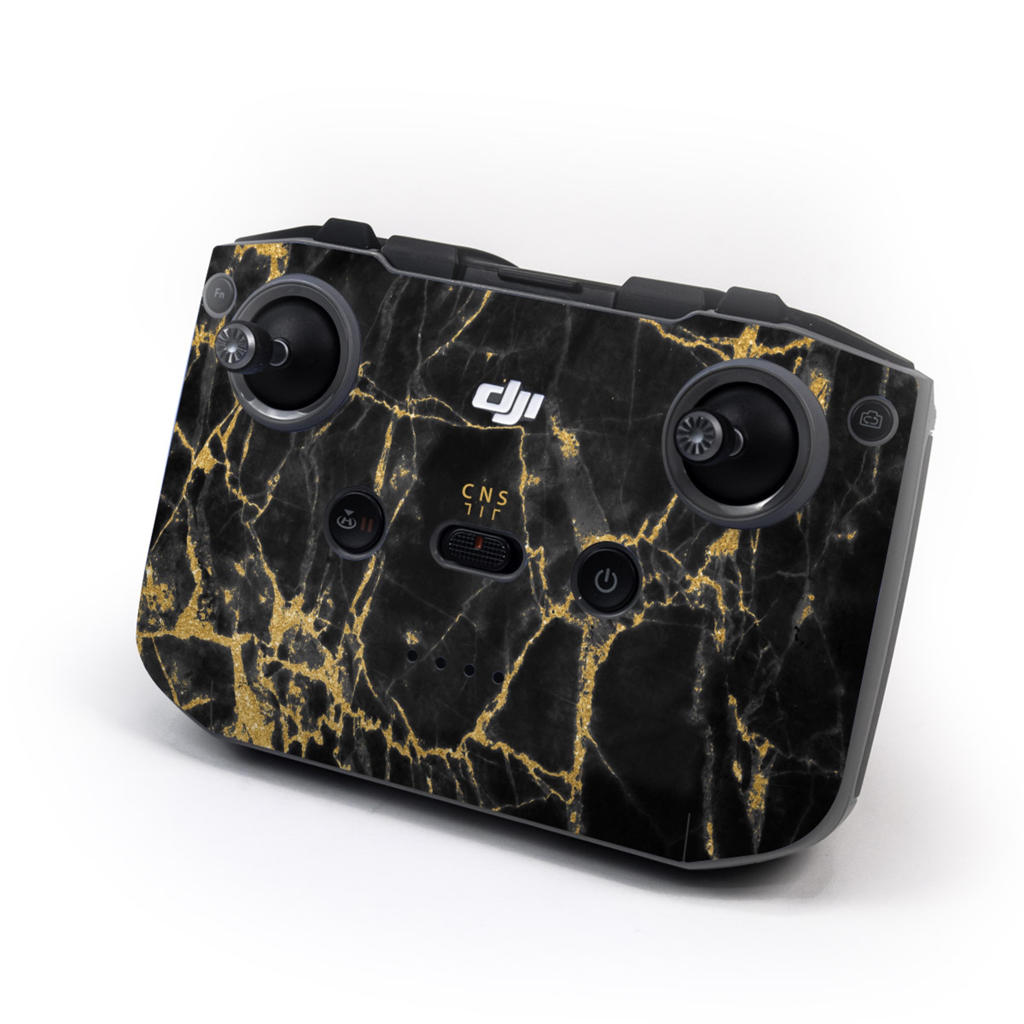 DJI RC-N3 Controller Skin design of Black, Yellow, Water, Brown, Branch, Leaf, Rock, Tree, Marble, Sky, with black, yellow colors
