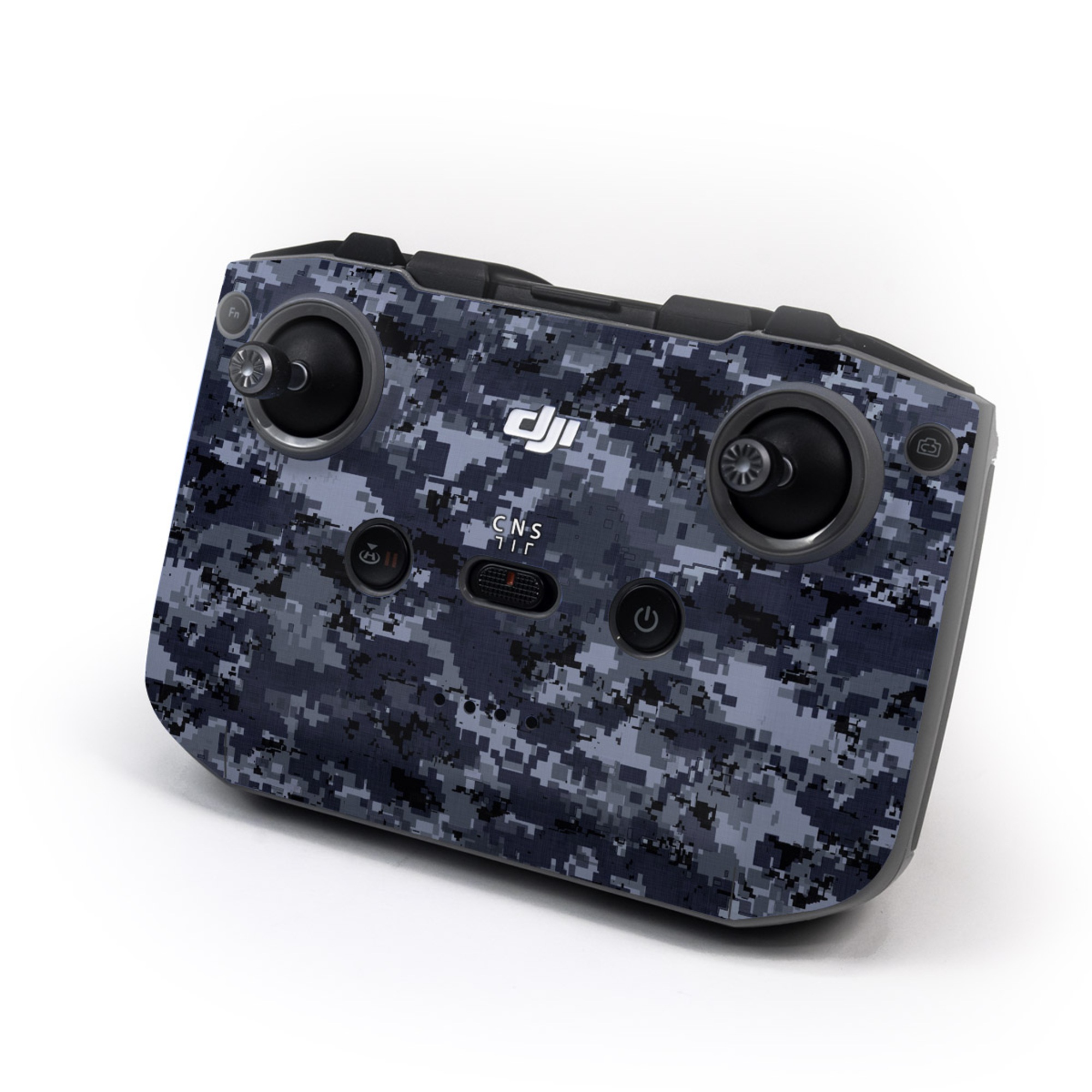 DJI RC-N3 Controller Skin design of Military camouflage, Black, Pattern, Blue, Camouflage, Design, Uniform, Textile, Black-and-white, Space, with black, gray, blue colors