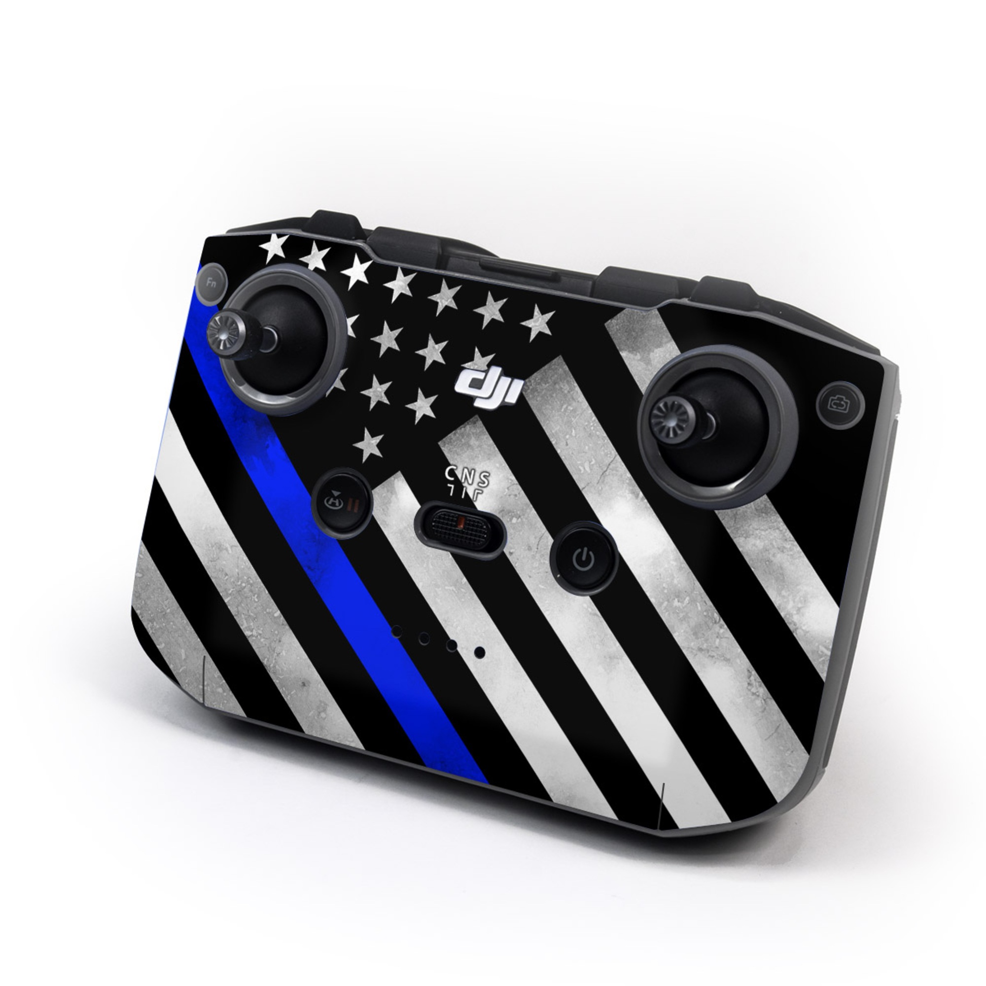 DJI RC-N3 Controller Skin design of Flag of the united states, Flag, Cobalt blue, Pattern, Line, Black-and-white, Design, Monochrome, Electric blue, Parallel, with black, white, gray, blue colors
