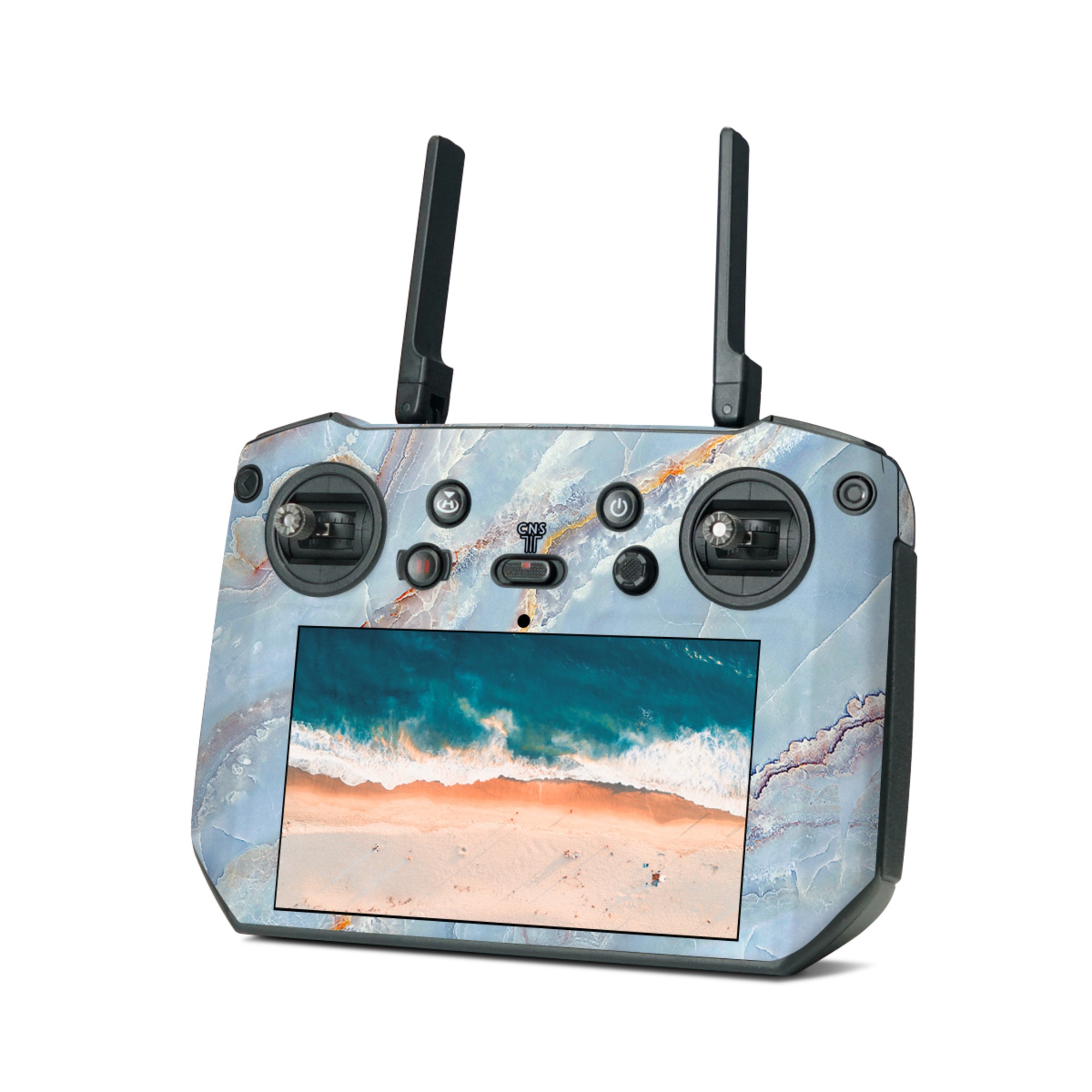 DJI RC Pro Skin design of Blue, Azure, Aqua, Onyx, with blue, red, orange, white colors