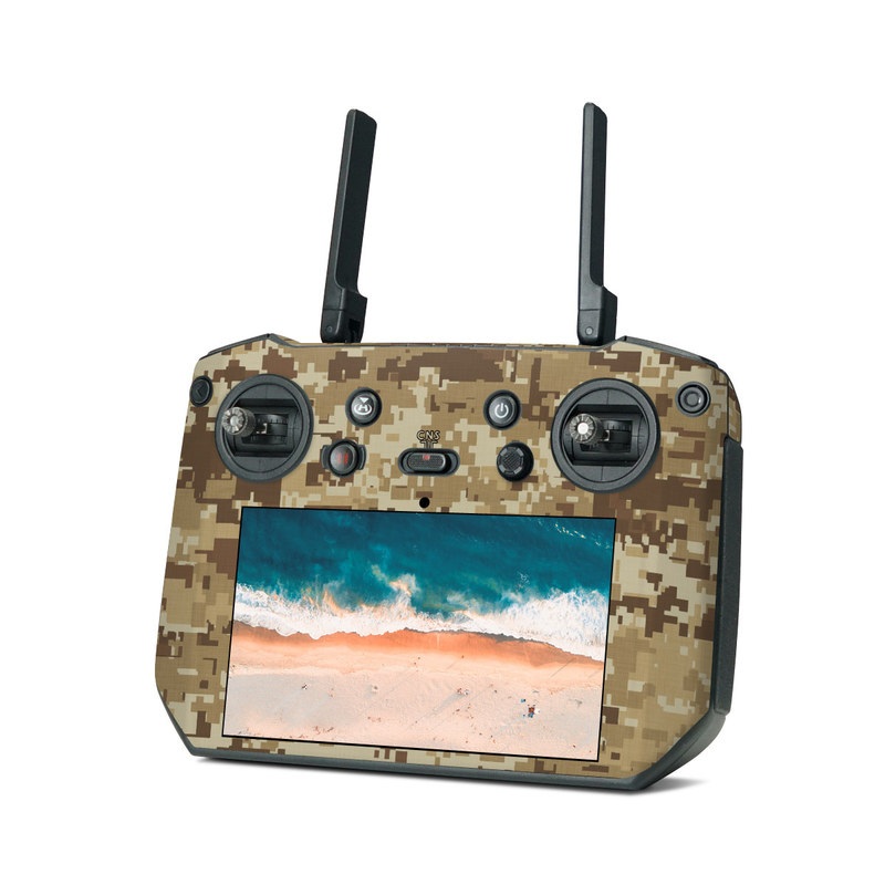 DJI RC Pro Skin design of Military camouflage, Brown, Pattern, Camouflage, Wall, Beige, Design, Textile, Uniform, Flooring, with brown colors