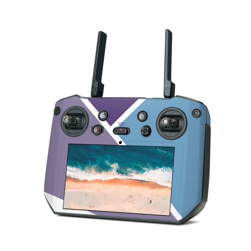 DJI RC Pro Skin design of Violet, Purple, Turquoise, Line, Pattern, Design, Graphic design, Font, Triangle, Magenta, with white, blue, purple colors