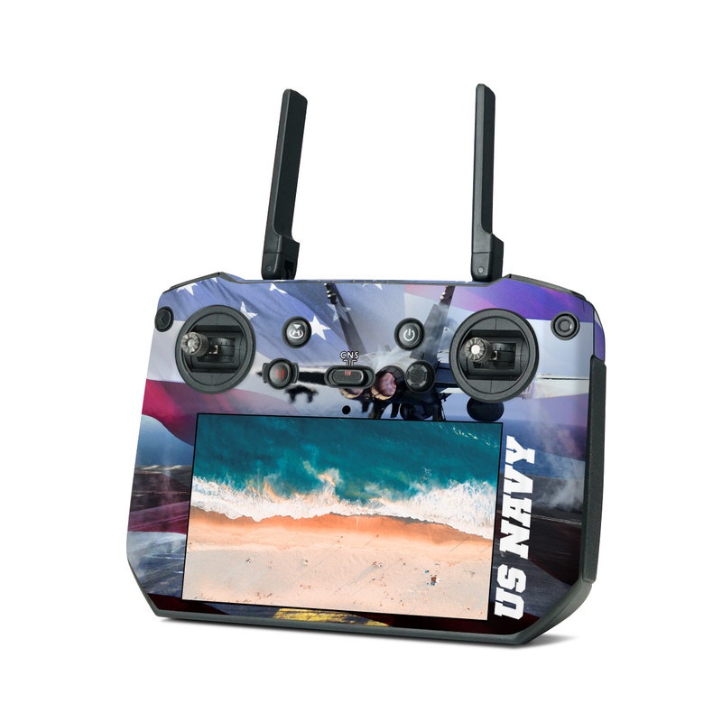 DJI RC Pro Controller Skin design of Airplane, Aircraft, Aviation, Vehicle, Airline, Aerospace engineering, Air travel, Air force, Sky, Flight with gray, black, blue, purple colors