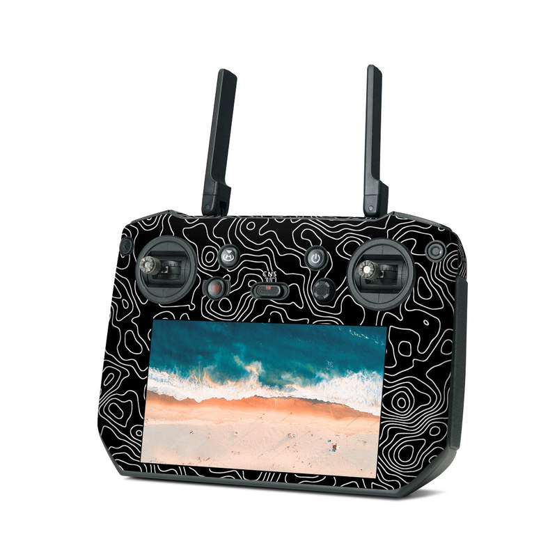 DJI RC Pro Skin design of Art, Motif, Pattern, Symmetry, Monochrome, Circle, Font, Visual arts, Illustration, Monochrome photography, with black, gray colors