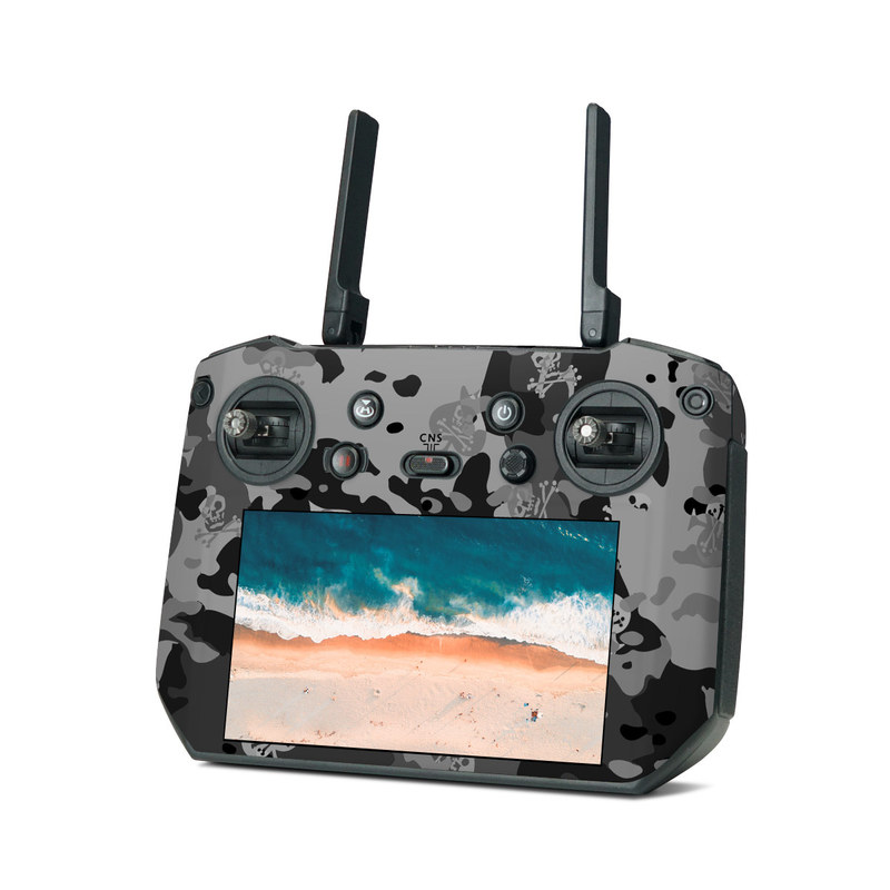 DJI RC Pro Skin design of Military camouflage, Pattern, Design, Camouflage, Illustration, Uniform, Black-and-white, Wallpaper, Art, with black, gray colors
