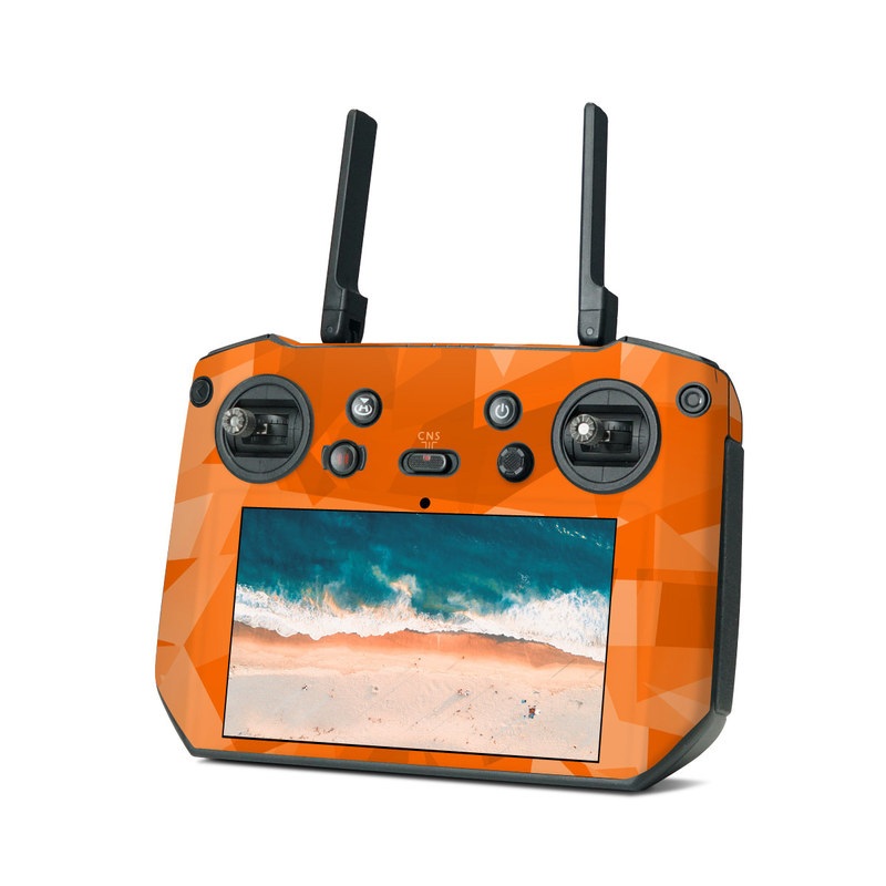 DJI RC Pro Skin design of Orange, Pattern, Peach, Line, Design, Triangle, with orange colors