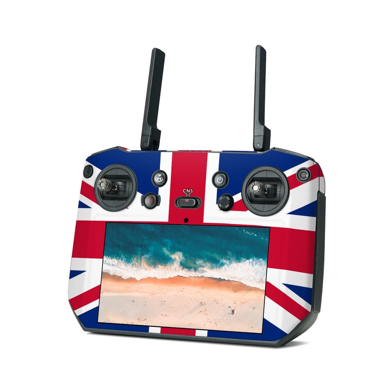 DJI RC Pro Skin design of Flag, Red, Line, Electric blue, Design, Font, Pattern, Parallel, Flag Day (USA), with red, white, blue colors