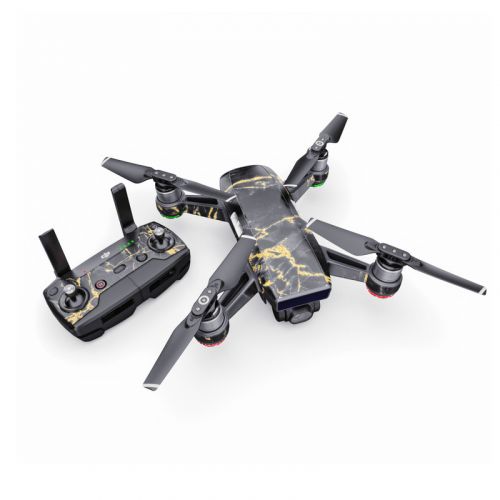 Black Gold Marble DJI Spark Skin
