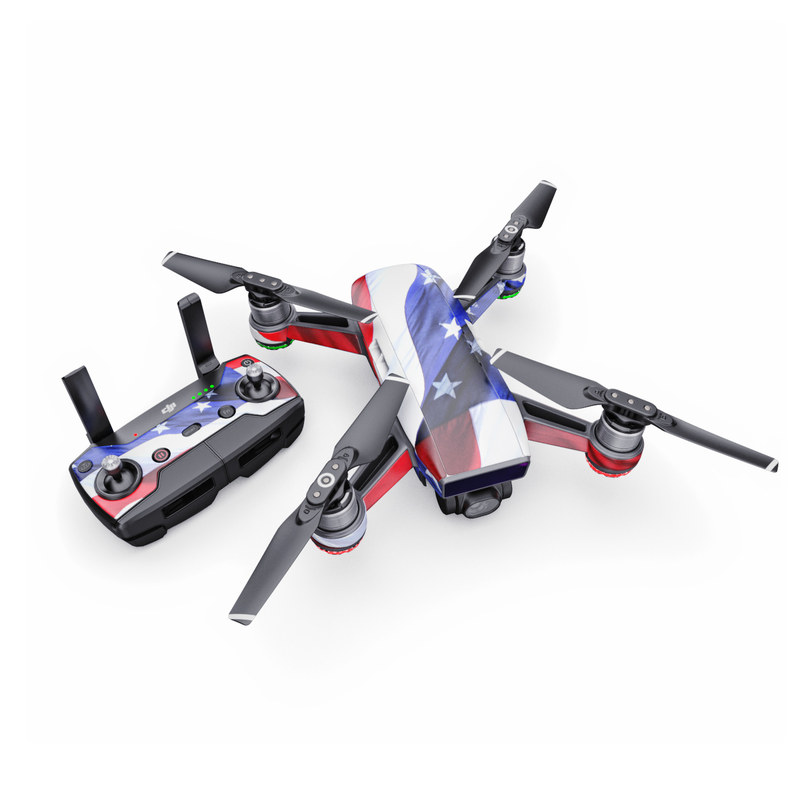 DJI Spark Skin design of Flag, Flag of the united states, Flag Day (USA), Veterans day, Memorial day, Holiday, Independence day, Event, with red, blue, white colors