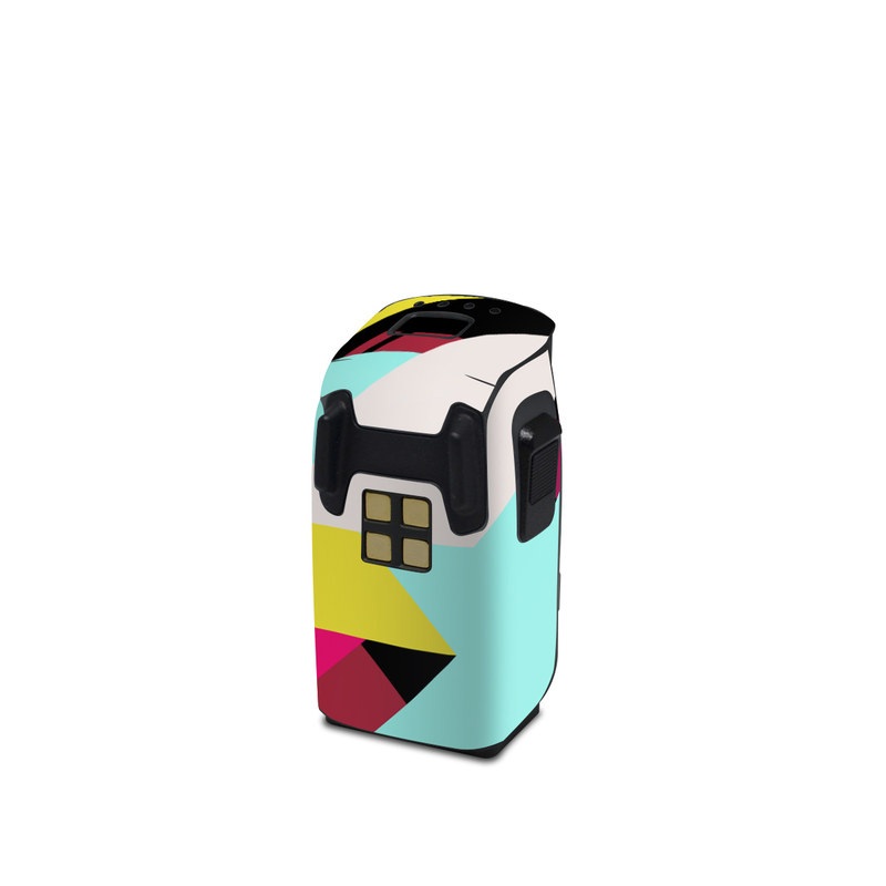 DJI Spark Battery Skin design of Pattern, Graphic design, Line, Design, Triangle, Font, Illustration, Magenta, Visual arts, with yellow, blue, white, black, red, pink colors