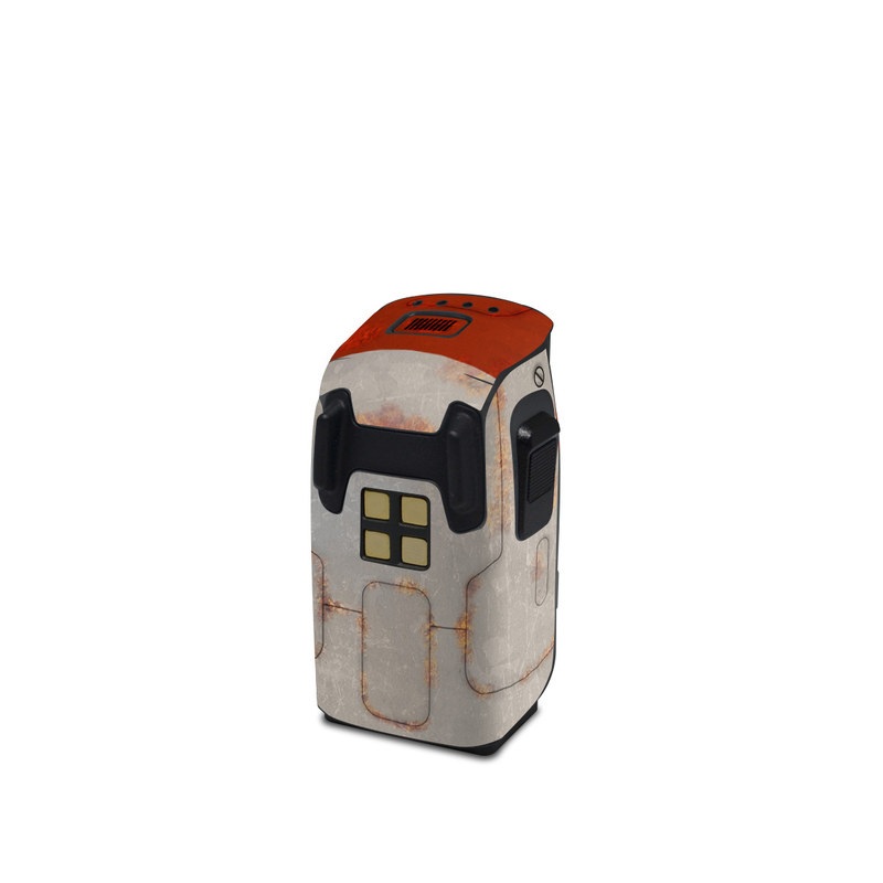 DJI Spark Battery Skin design of Orange, Triangle, Graphics, Graphic design, with gray, red, yellow, black, white colors