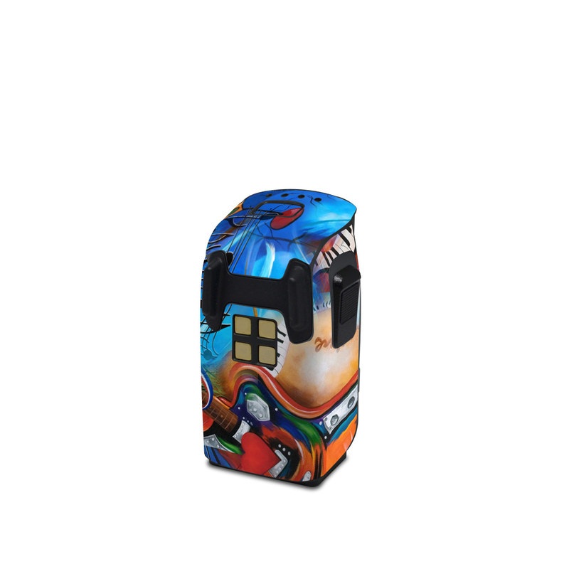 DJI Spark Battery Skin design of Art, Graffiti, Mural, Modern art, Street art, Psychedelic art, Fictional character, Graphic design, Visual arts, Animated cartoon, with black, red, blue, gray, green colors