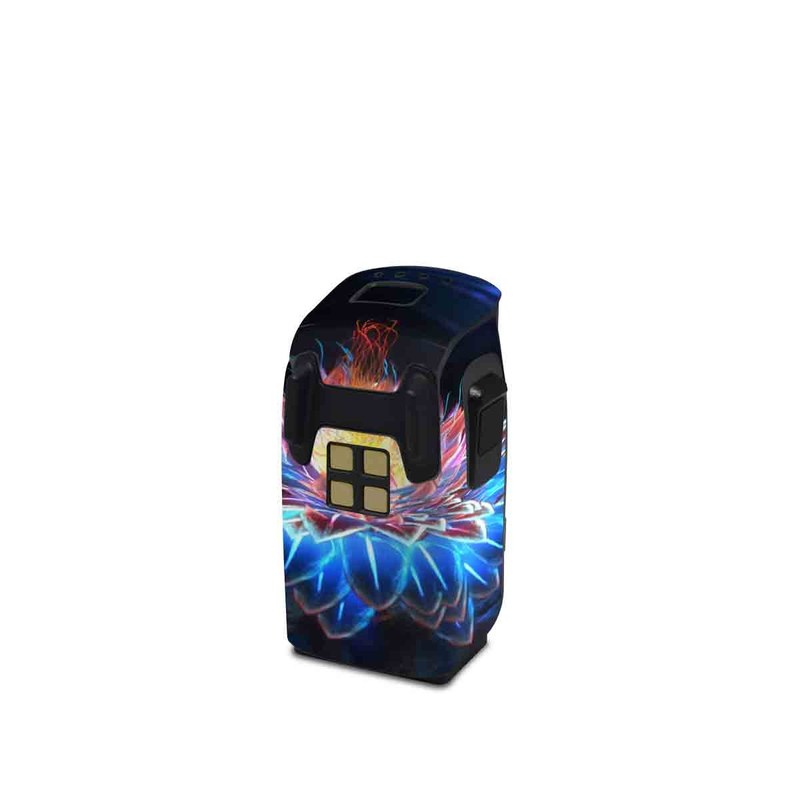 DJI Spark Battery Skin design of Water, Light, Fractal art, Organism, Electric blue, Aquatic plant, Darkness, Plant, Art, Space, with black, blue, gray colors