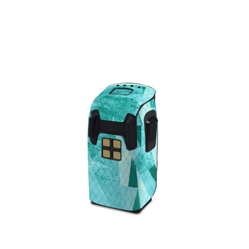 DJI Spark Battery Skin design of Aqua, Blue, Pattern, Turquoise, Illustration, Teal, Design, Line, Graphic design, with blue colors