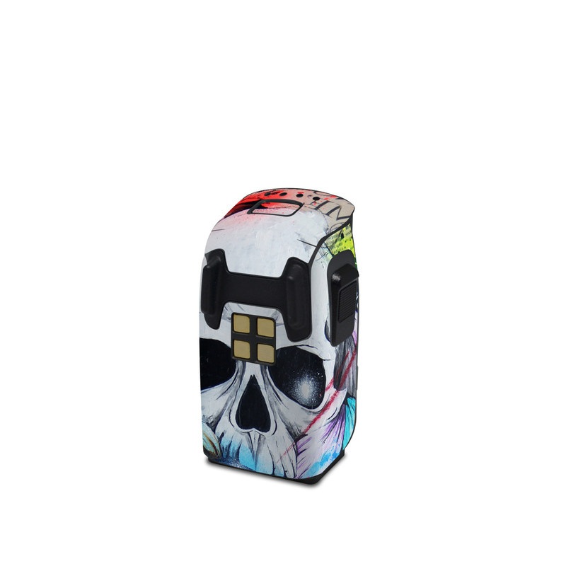DJI Spark Battery Skin design of Street art, Text, Graphic design, Font, Illustration, Art, Graffiti, Skull, Poster, Advertising, with gray, black, red, green, blue colors