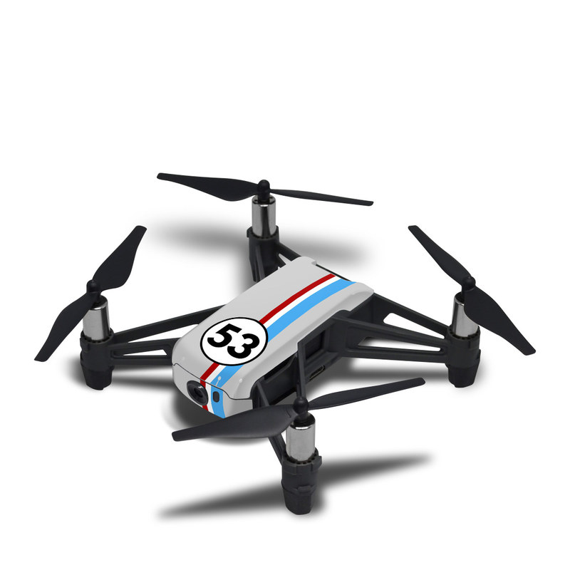 DJI Tello Skin design of Line, Sign, Games, with gray, blue, red, white, black colors