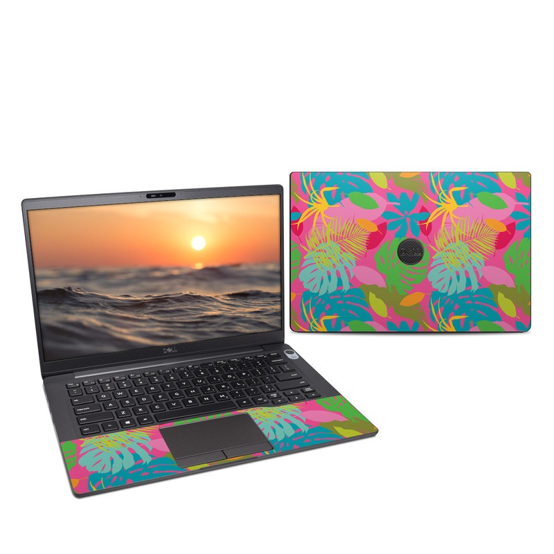 Dell Latitude 7400 Skin design of Organism, Pink, Rectangle, Magenta, Aqua, Art, Symmetry, Pattern, Painting, Electric blue, with pink, green, blue, yellow, orange, red colors