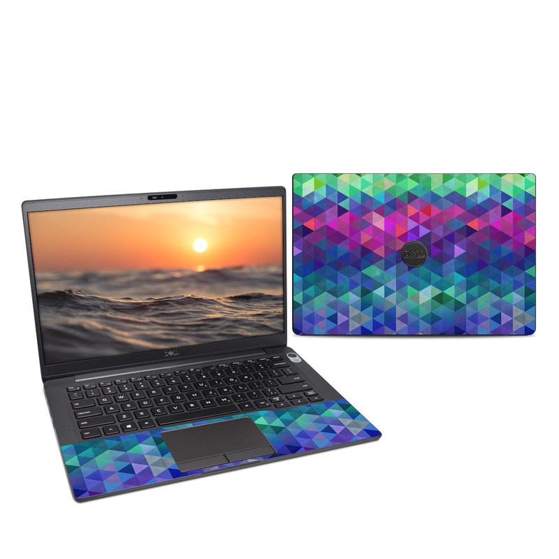 Dell Latitude 7400 Skin design of Purple, Violet, Pattern, Blue, Magenta, Triangle, Line, Design, Graphic design, Symmetry with blue, purple, green, red, pink colors