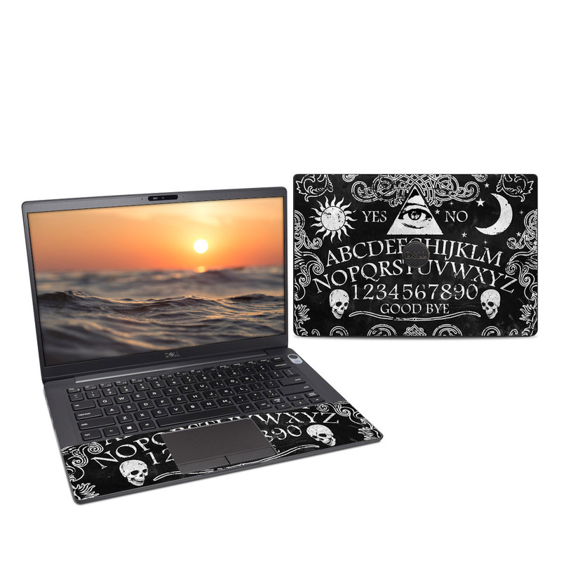 Dell Latitude 7400 Skin design of Text, Font, Pattern, Design, Illustration, Headpiece, Tiara, Black-and-white, Calligraphy, Hair accessory, with black, white, gray colors