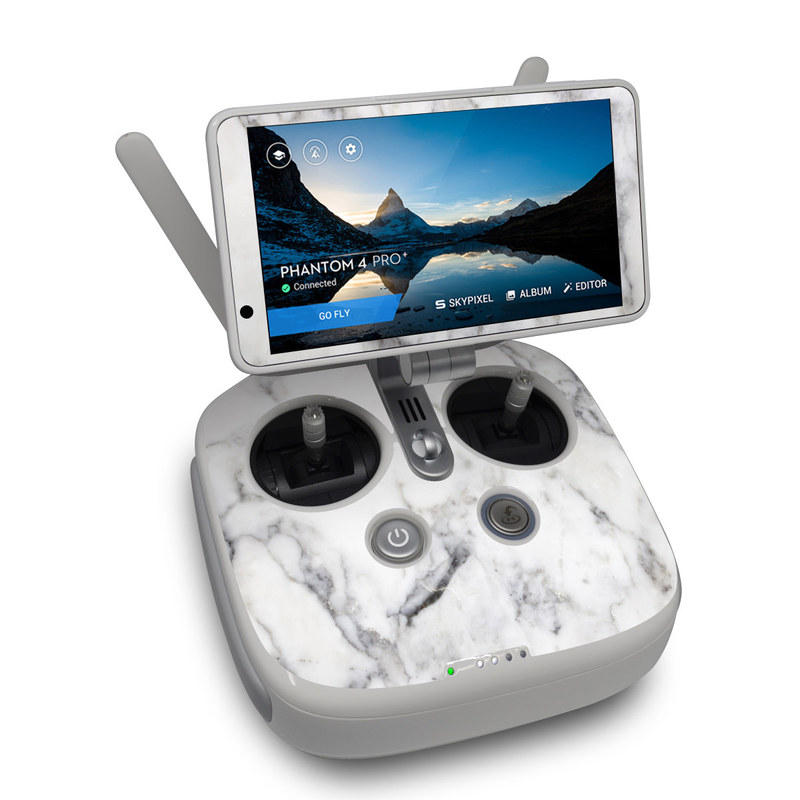 White Marble DJI Phantom 4 Pro Plus Controller Skin iStyles