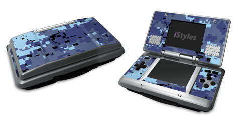 Nintendo DS Skin design of Blue, Purple, Pattern, Lavender, Violet, Design, with blue, gray, black colors