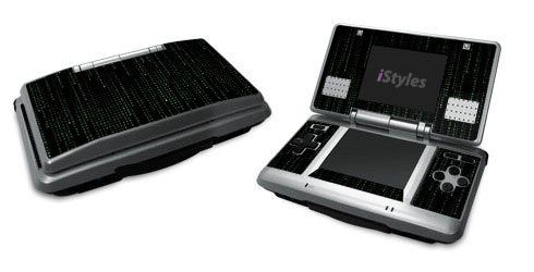 Nintendo DS Skin design of Green, Black, Pattern, Symmetry, with black colors
