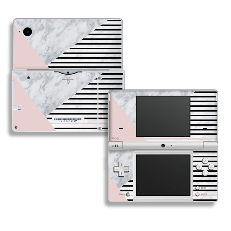 Nintendo DSi Skin design of White, Line, Architecture, Stairs, Parallel, with gray, black, white, pink colors