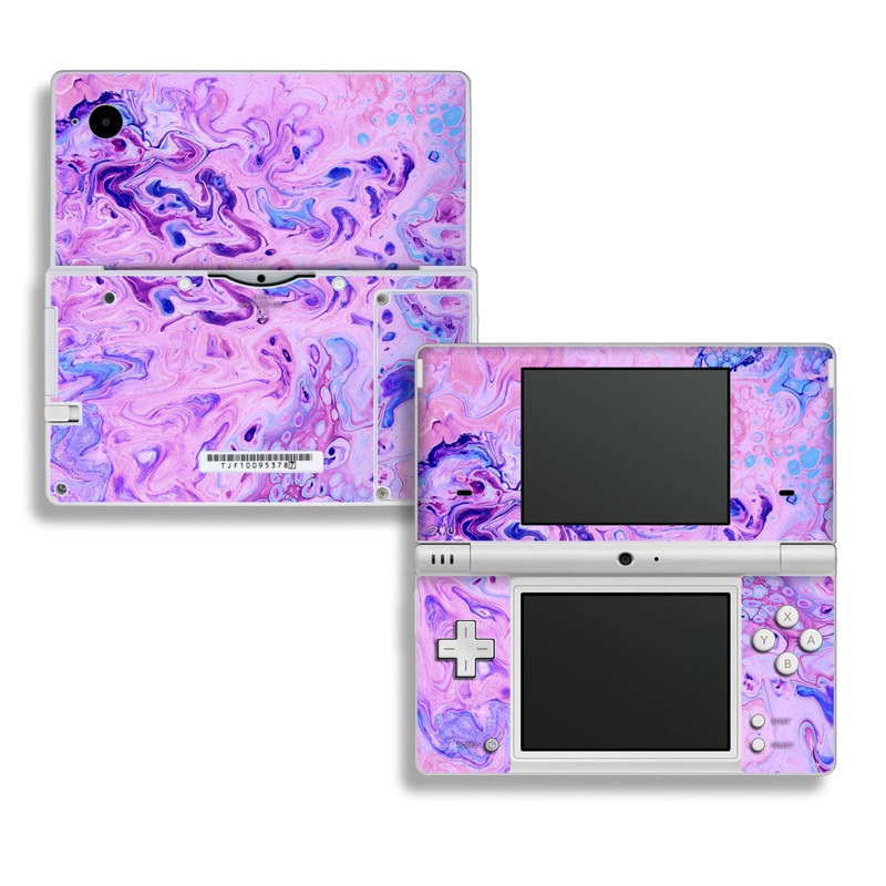 Nintendo DSi Skin design of Purple, Violet, Lilac, Art, Pattern, Modern art, Painting, Visual arts, Acrylic paint, Magenta, with pink, purple, blue colors