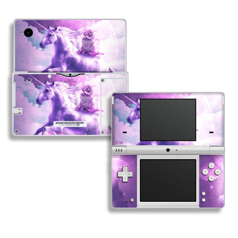 Nintendo DSi Skin design of Unicorn, Purple, Fictional character, Mythical creature, Violet, Cg artwork, Illustration, Mythology, with white, purple, blue, gray, black colors