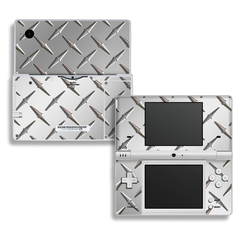 Nintendo DSi Skin design of Pattern, Metal, Line, Design, Steel, Parallel, Tile, Beige, Flooring, with gray colors