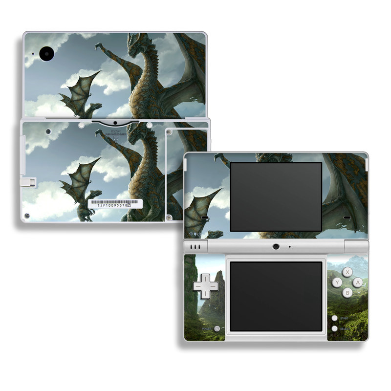 Nintendo DSi Skin design of Dragon, Cg artwork, Fictional character, Mythical creature, Mythology, Extinction, Cryptid, Illustration, Games, Massively multiplayer online role-playing game, with black, gray, blue, white, purple colors