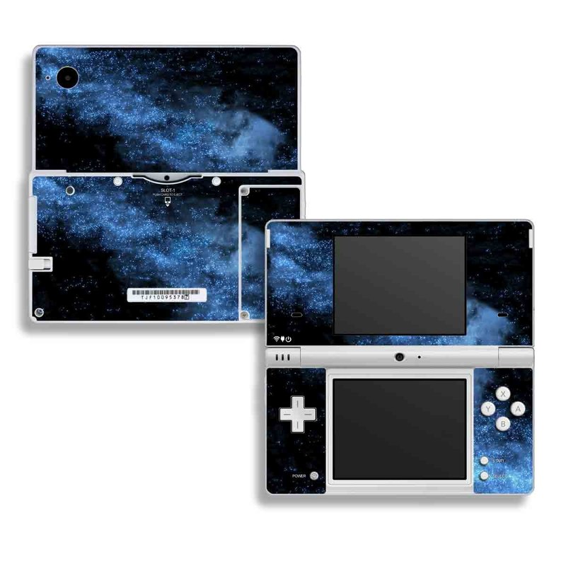 Nintendo DSi Skin design of Sky, Atmosphere, Black, Blue, Outer space, Atmospheric phenomenon, Astronomical object, Darkness, Universe, Space, with black, blue colors