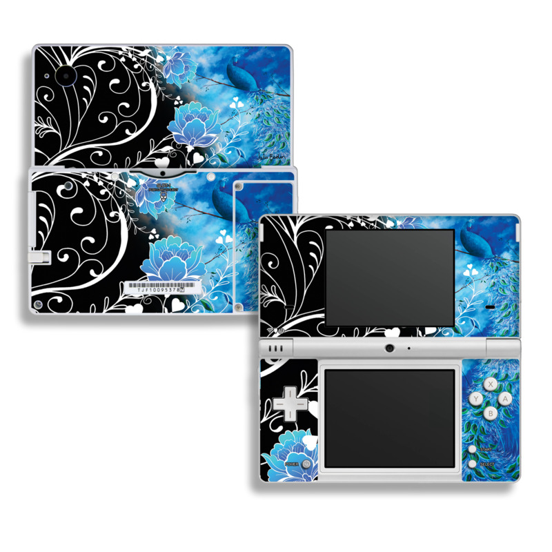 Nintendo DSi Skin design of Blue, Pattern, Graphic design, Design, Illustration, Organism, Visual arts, Graphics, Plant, Art, with black, blue, gray, white colors