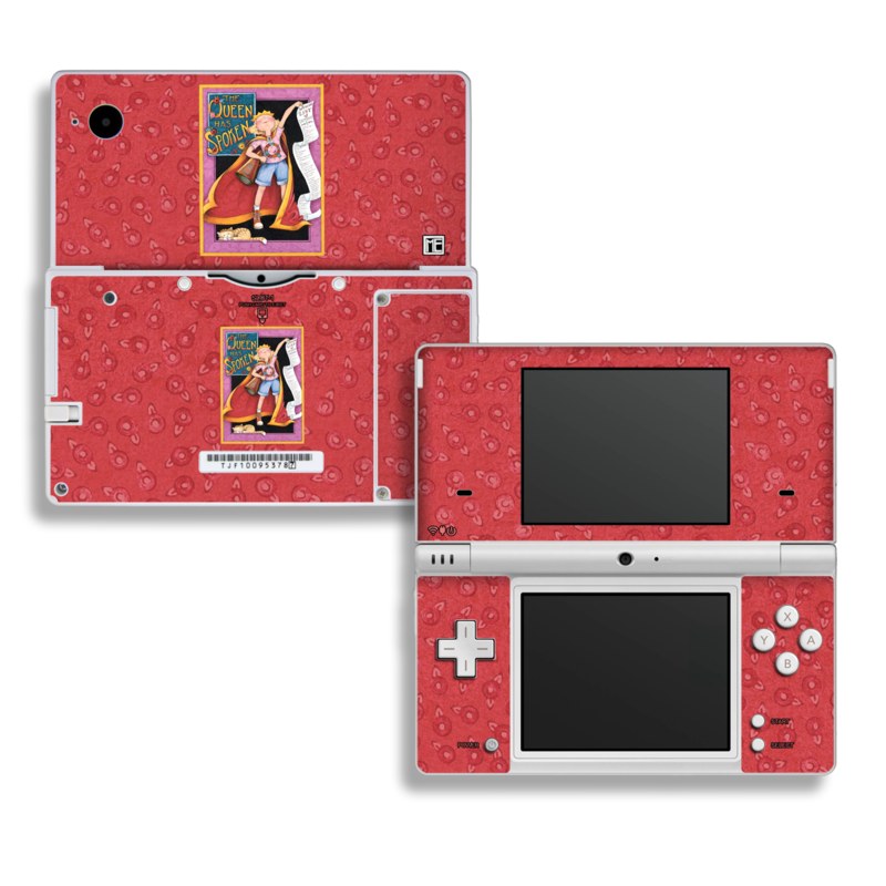Nintendo DSi Skin design of Cartoon, Illustration, Art, Miniature, Fictional character, Fiction, Magenta, Style, with red, gray, black, green, orange, purple colors