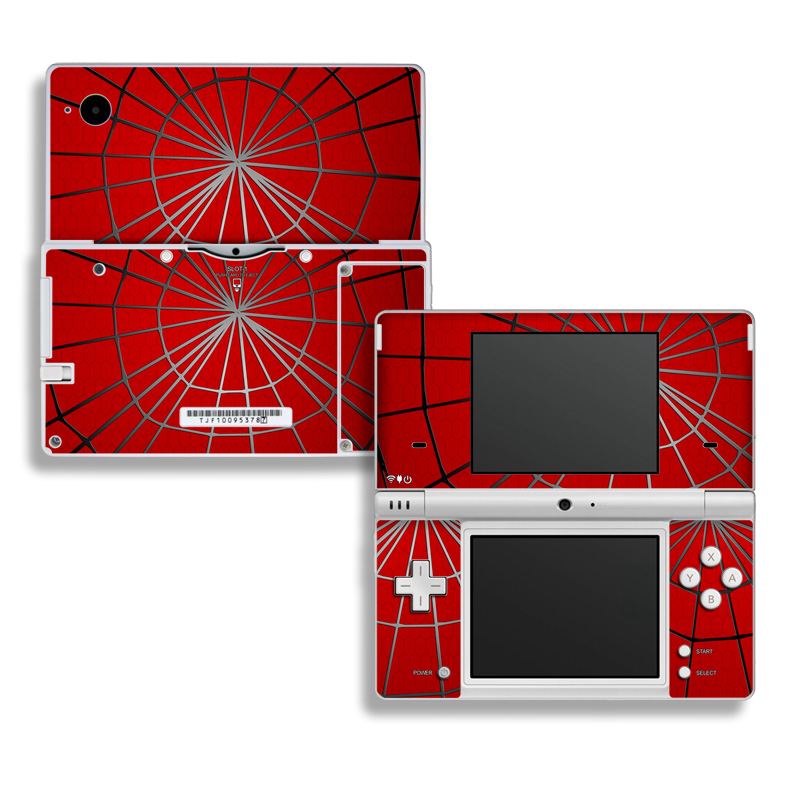 Nintendo DSi Skin design of Red, Symmetry, Circle, Pattern, Line, with red, black, gray colors