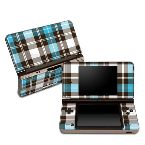 Turquoise Plaid Nintendo DSi XL Skin