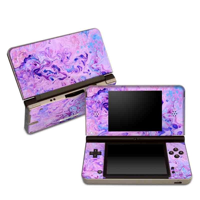 Nintendo DSi XL Skin design of Purple, Violet, Lilac, Art, Pattern, Modern art, Painting, Visual arts, Acrylic paint, Magenta, with pink, purple, blue colors