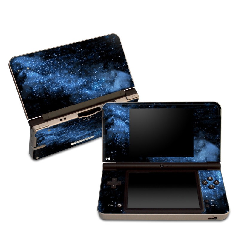 Nintendo DSi XL Skin design of Sky, Atmosphere, Black, Blue, Outer space, Atmospheric phenomenon, Astronomical object, Darkness, Universe, Space, with black, blue colors