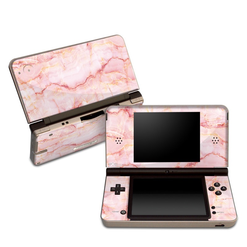 Nintendo DSi XL Skin design of Pink, Peach, with white, pink, red, yellow, orange colors
