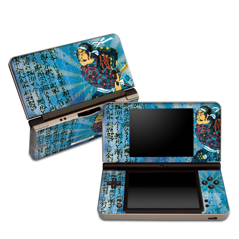 Nintendo DSi XL Skin design of Art, Illustration, Painting, with blue, black, gray, green, red colors