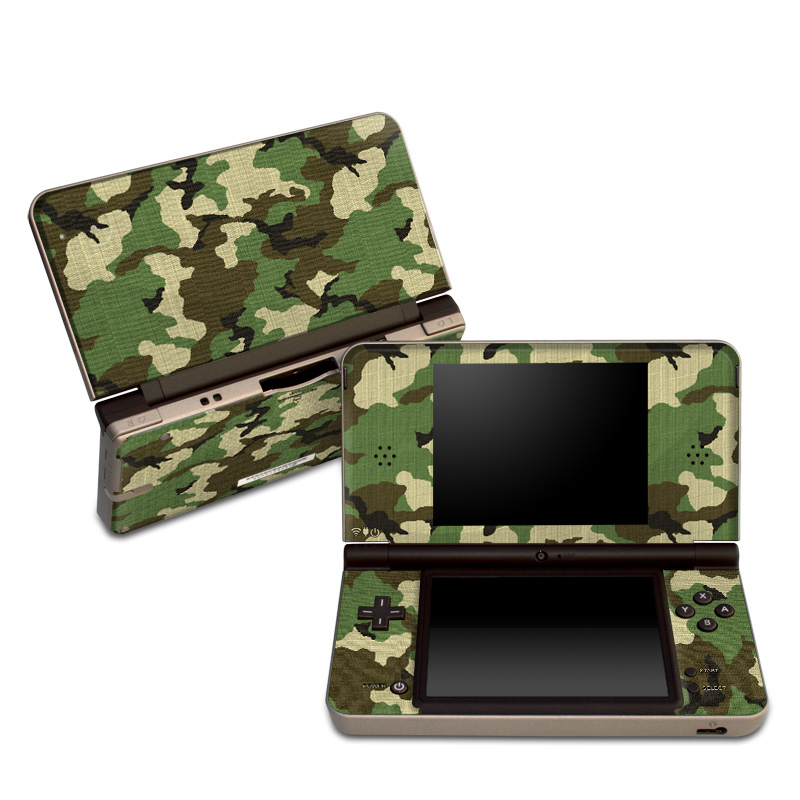 Nintendo DSi XL Skin design of Military camouflage, Camouflage, Clothing, Pattern, Green, Uniform, Military uniform, Design, Sportswear, Plane, with black, gray, green colors