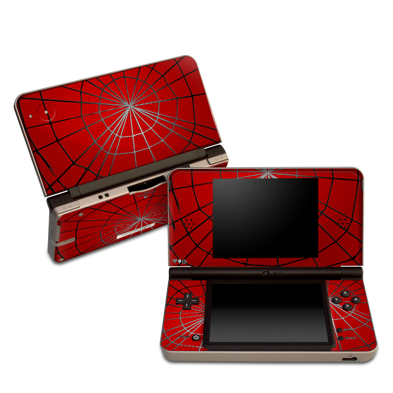 Nintendo DSi XL Skin design of Red, Symmetry, Circle, Pattern, Line, with red, black, gray colors