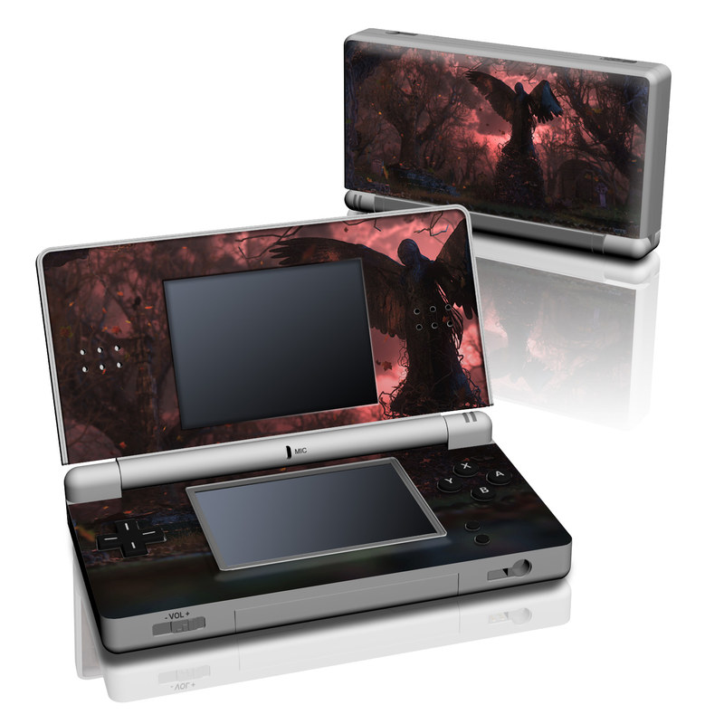 Nintendo DS Lite Skin design of Nature, Sky, Atmospheric phenomenon, Tree, Atmosphere, Darkness, Night, Screenshot, Cg artwork, Fictional character, with black, red colors