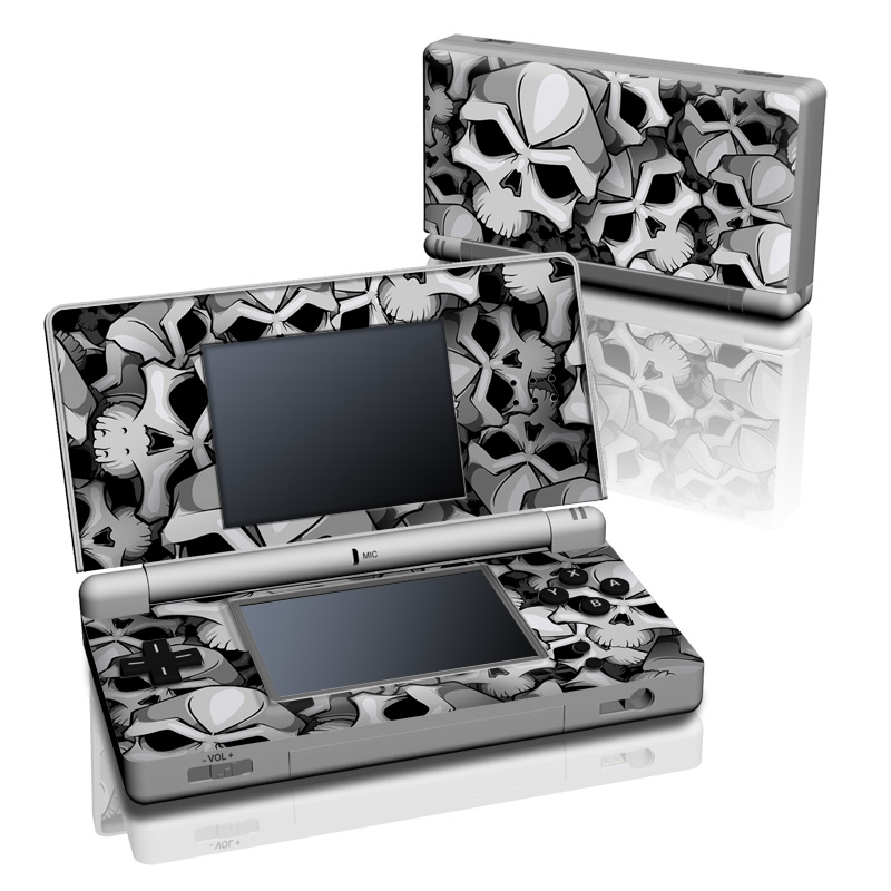 Nintendo DS Lite Skin design of Pattern, Black-and-white, Monochrome, Ball, Football, Monochrome photography, Design, Font, Stock photography, Photography, with gray, black colors