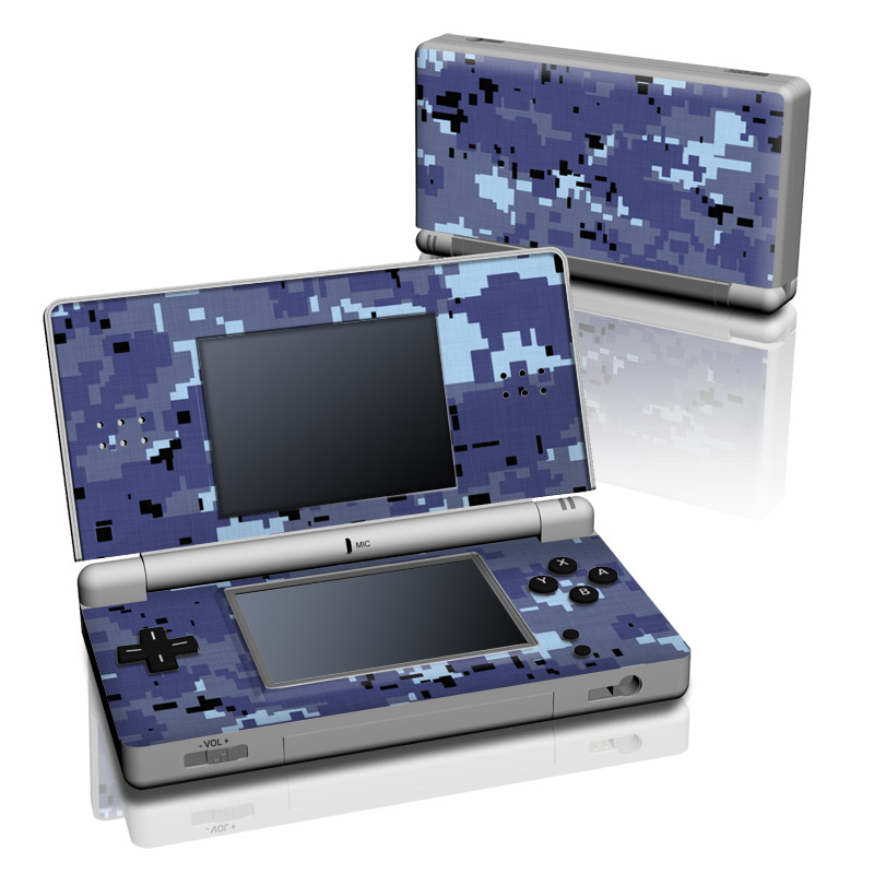 Nintendo DS Lite Skin design of Blue, Purple, Pattern, Lavender, Violet, Design, with blue, gray, black colors