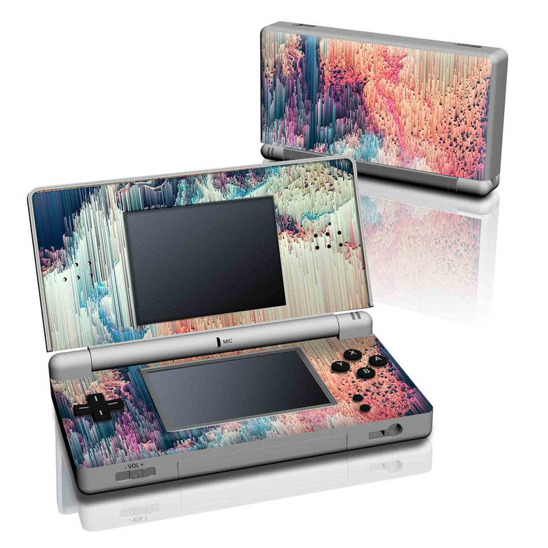 Nintendo DS Lite Skin design of Blue, Pink, Sky, Turquoise, Design, Rock, Textile, Photography, Cloud, Winter, with white, blue, purple, pink, red colors