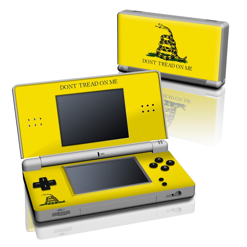 Nintendo DS Lite Skin design of Yellow, Font, Logo, Graphics, Illustration, with orange, black, green colors