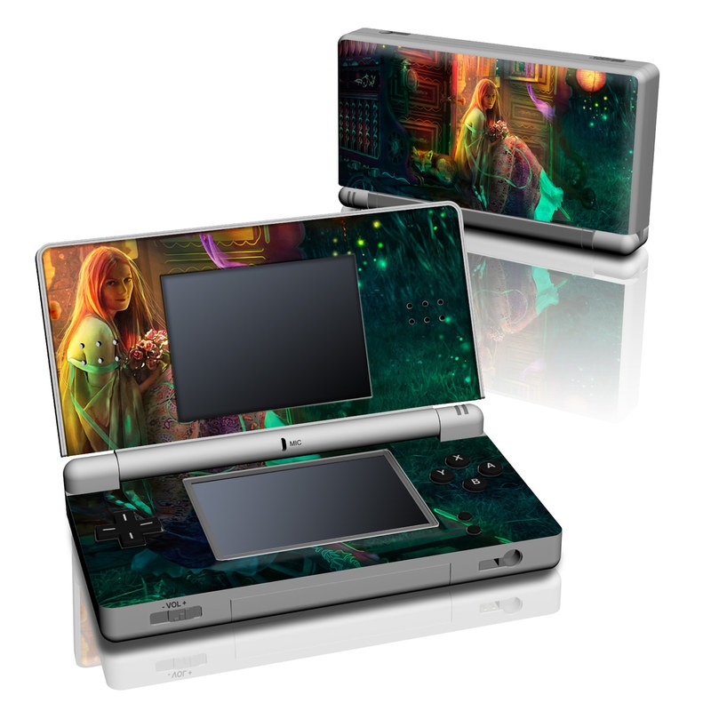 Nintendo DS Lite Skin design of Illustration, Adventure game, Darkness, Art, Digital compositing, Fictional character, Games, with black, red, blue, green colors