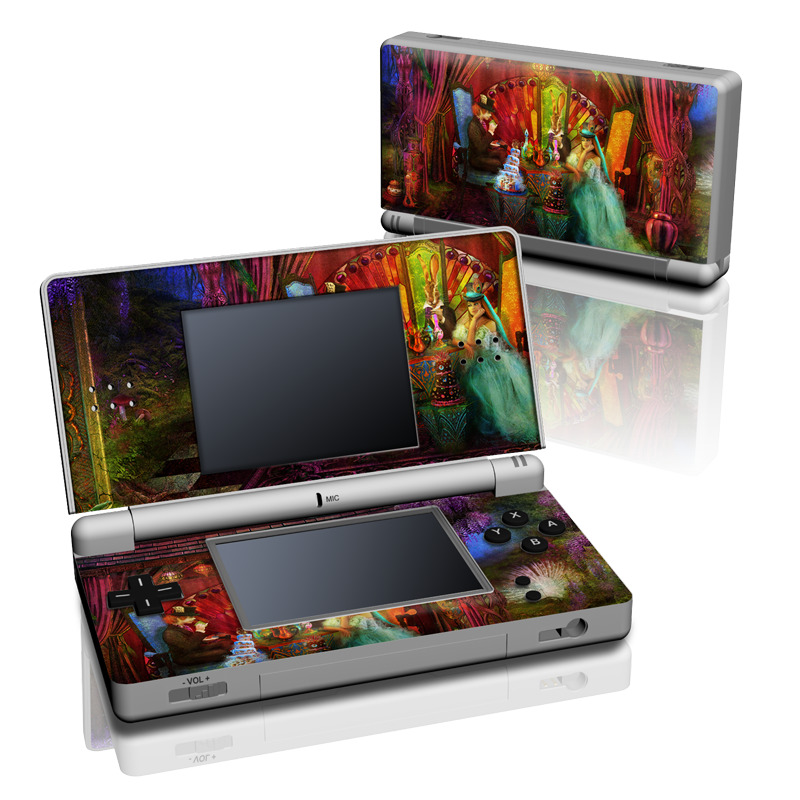 Nintendo DS Lite Skin design of Hindu temple, Temple, Art, Painting, Place of worship, Stage, Fictional character, with black, red, green, blue, gray colors